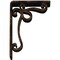 Ekena Millwork Orleans Wrought Iron Bracket, (Triple center brace), Antiqued Bronze 2"W x 5 1/2"D x 8"H BKTM02X05X08TOLABZ - alternate 3
